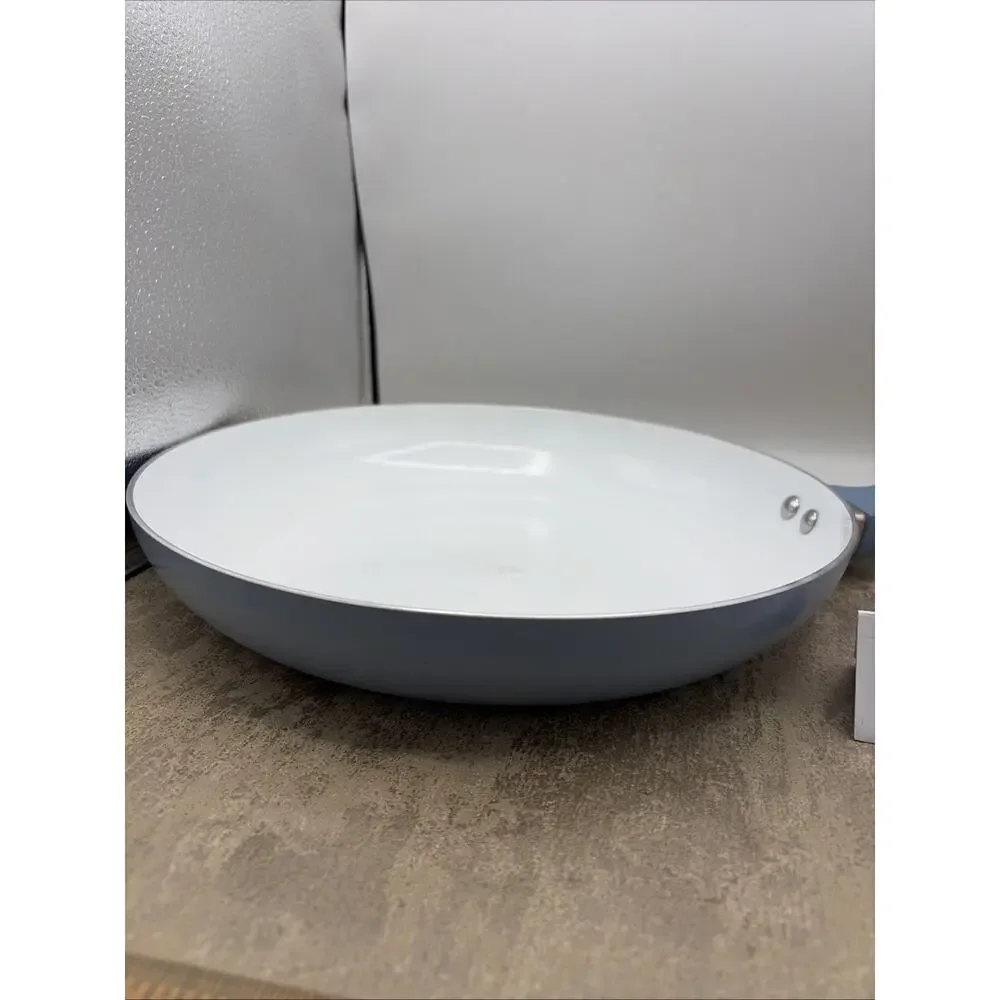 12” Ceramic non-stick frying pan, dishwasher safe, Blue